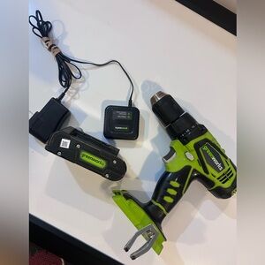 The GreenWorks CD24B00 Compact Drill Driver 24V W/ battery & charger